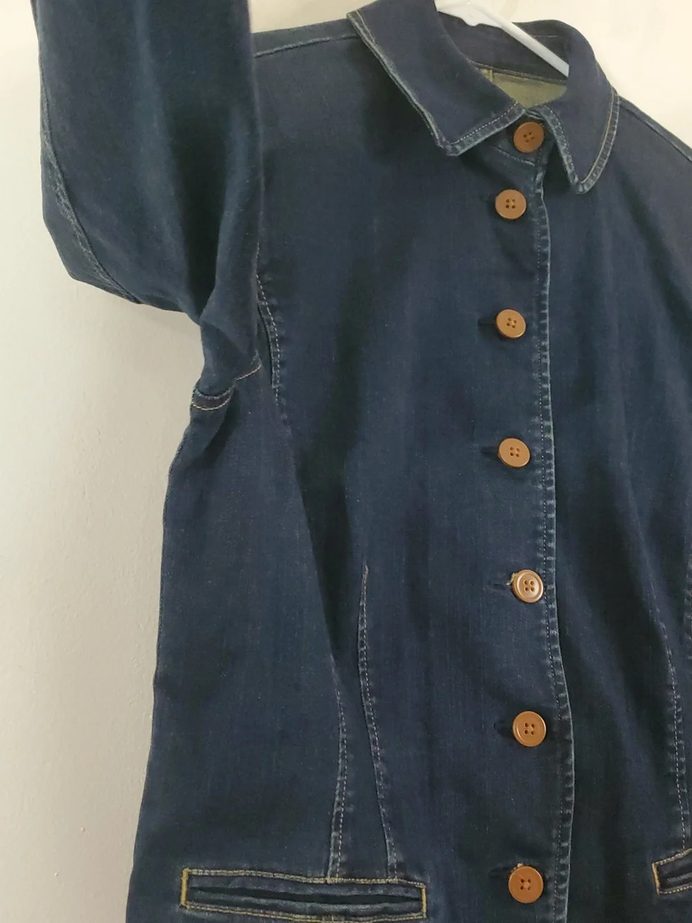 Lauren Ralph Lauren Peplum Denim Jacket Size 12 Dark Wash Spring Layering Preppy - Picture 7 of 13